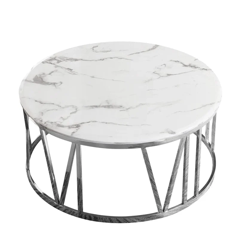 Table Basse ATMOS Chrome et plateau en verre