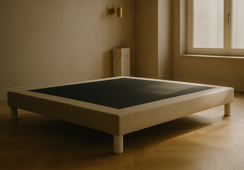 Sommier tapissé beige design 20 cm - Stely