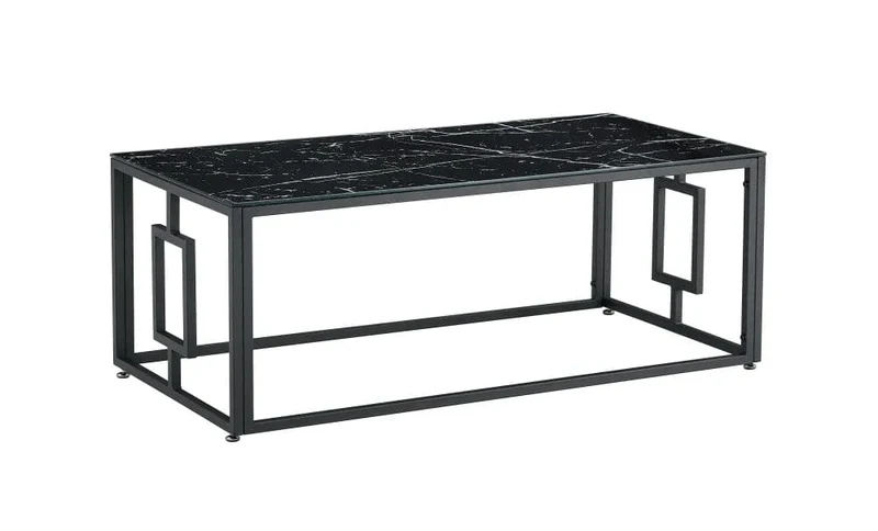 Table basse SOPHIE pieds en métal noir 120 cm