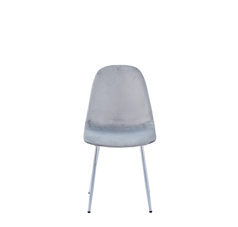 Lot de chaises SCANDINAVE en velours pieds chrome