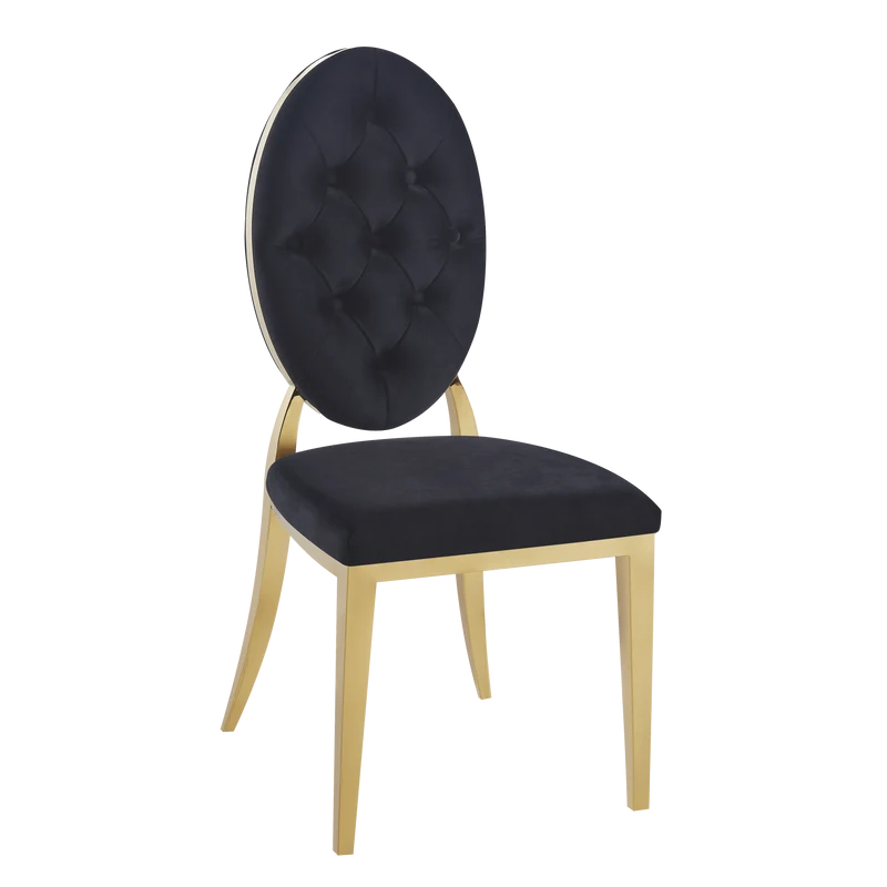 Lot de chaises MEDAILLON capitonnées Gold et velours