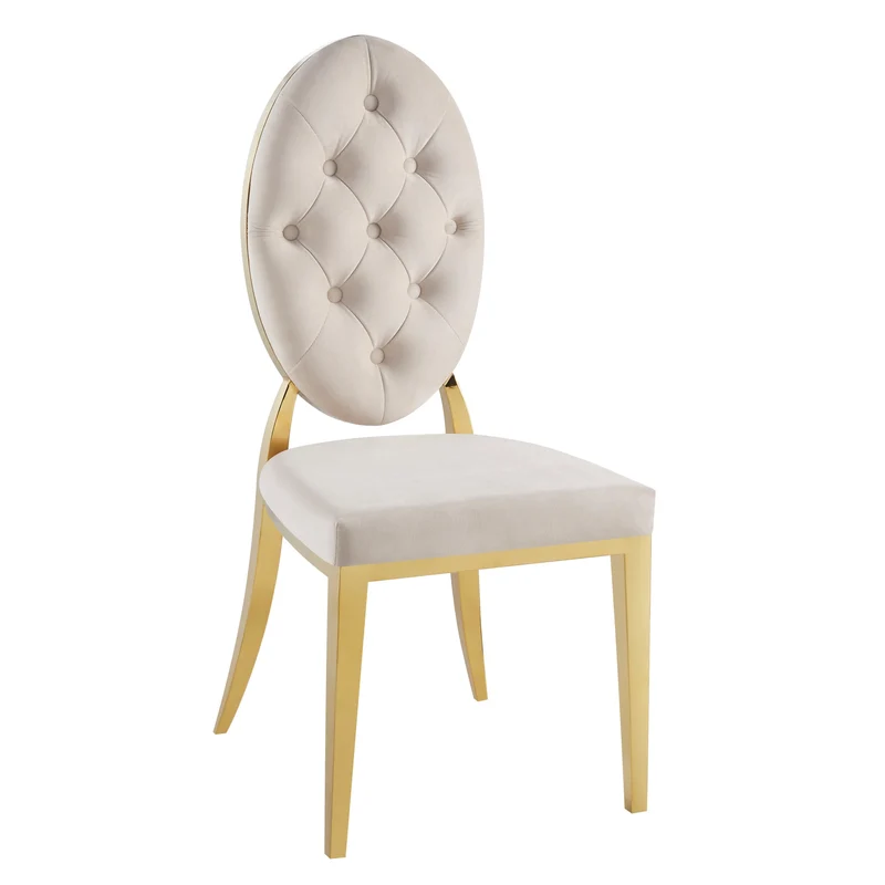 Lot de chaises MEDAILLON capitonnées Gold et velours