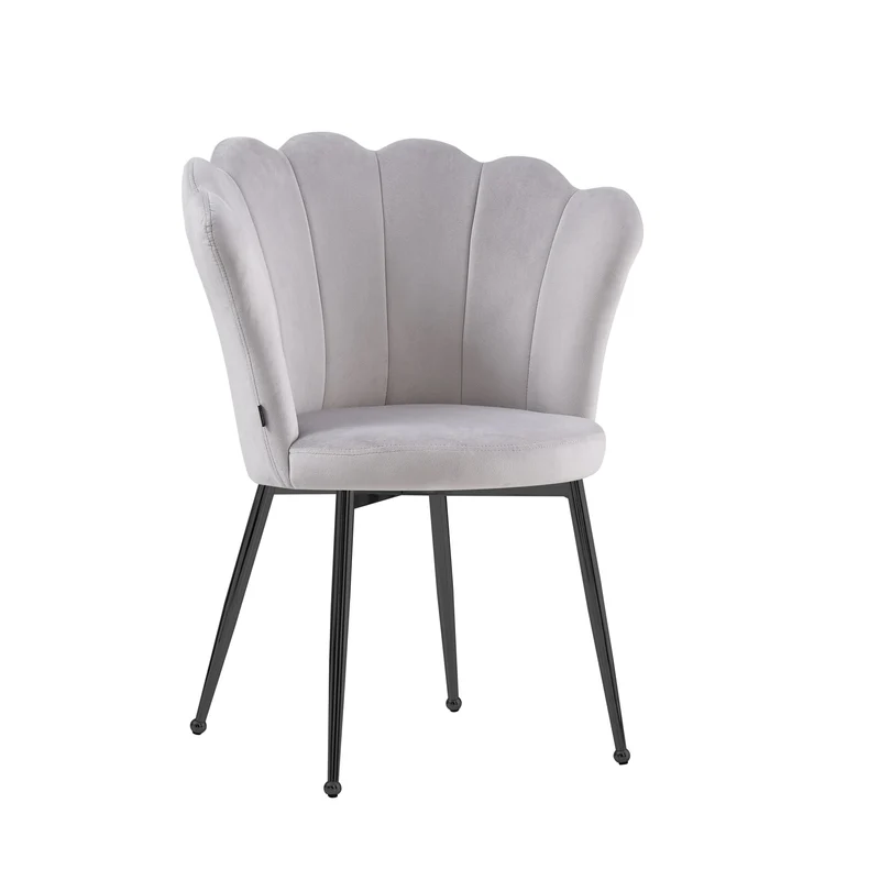 Lot de chaises NYMPHEA pieds métal noir assise Velours