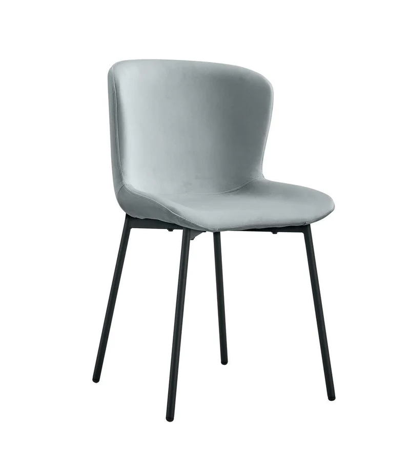 Lot de 4 chaises ELEN métal noir velours