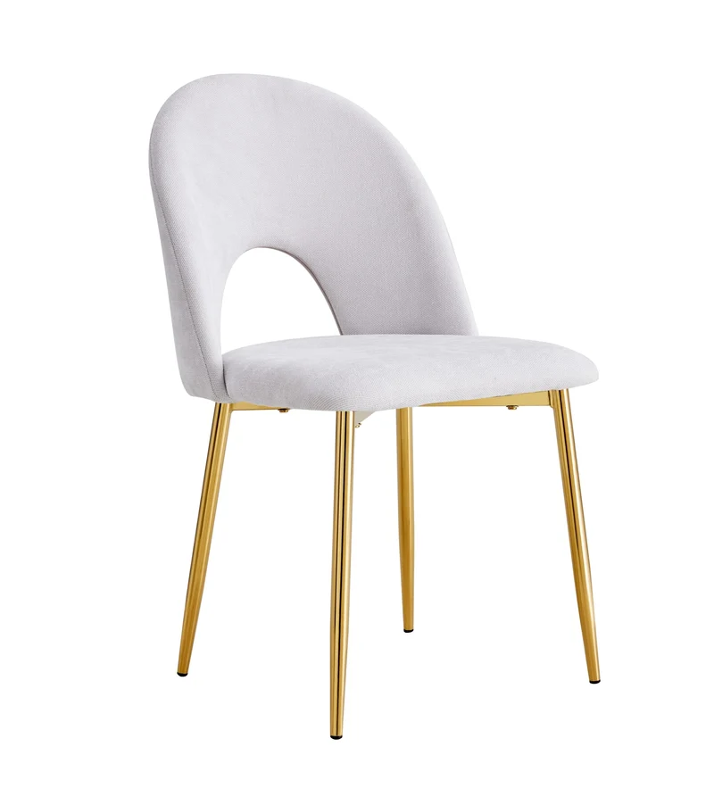 CHAISE TEDDY CHENILLE LIGHT GREY PIED GOLD