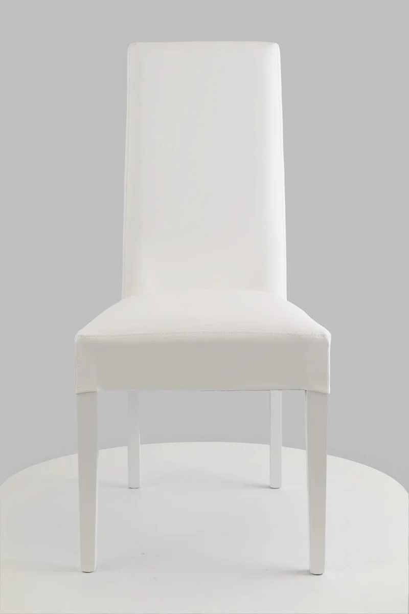 CHAISE KIRA BLANC PIEDS LAQUES BLANC