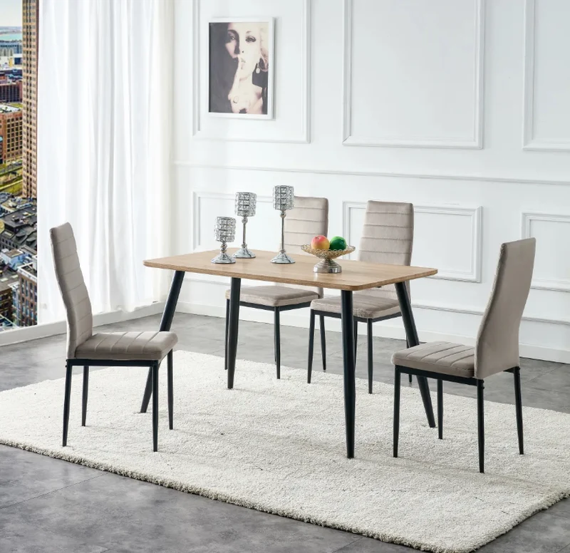 TABLE REPAS AMMO METAL NOIR PLATEAU EN CHENE GRIFFEE 120 x 70 c