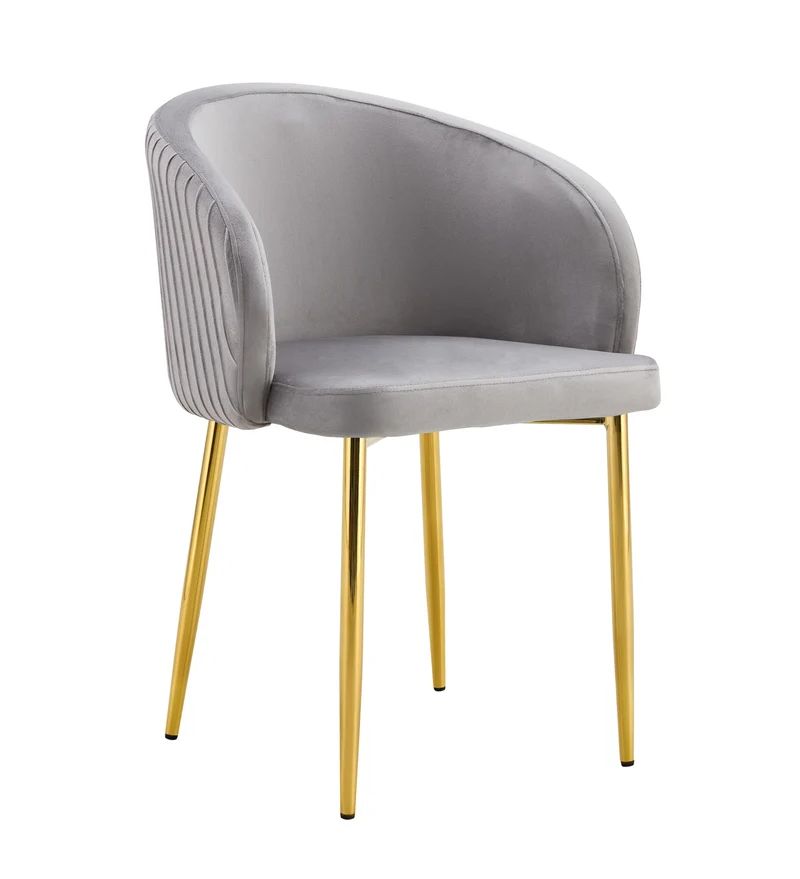 CHAISE AVEC ACCOUDOIR CARLITA GRIS PIED GOLD