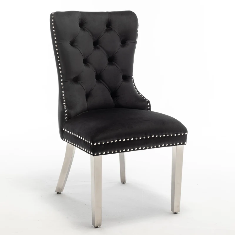CHAISE POIGNEE RECTANGLE CHROME NOIR