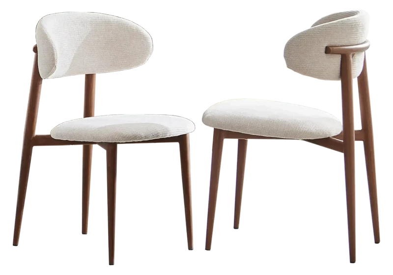 Chaise salle à manger noyer beige - Terra x4