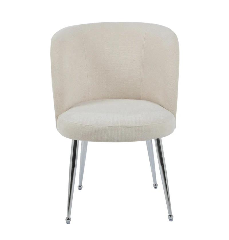 CHAISE SACHA PIEDS CHROME ASSISE ANTHRACITE TISSU EFFET LIN