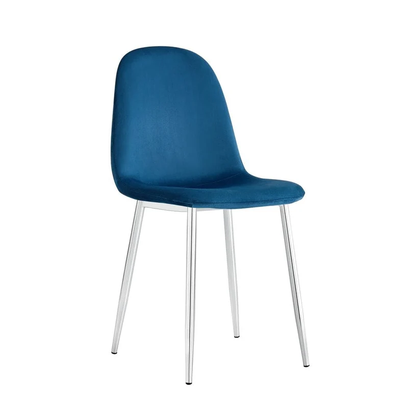 Lot de chaises SCANDINAVE en velours pieds chrome