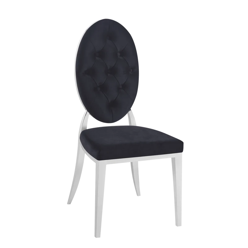 Lot de chaises MEDAILLON capitonnées chrome et velours