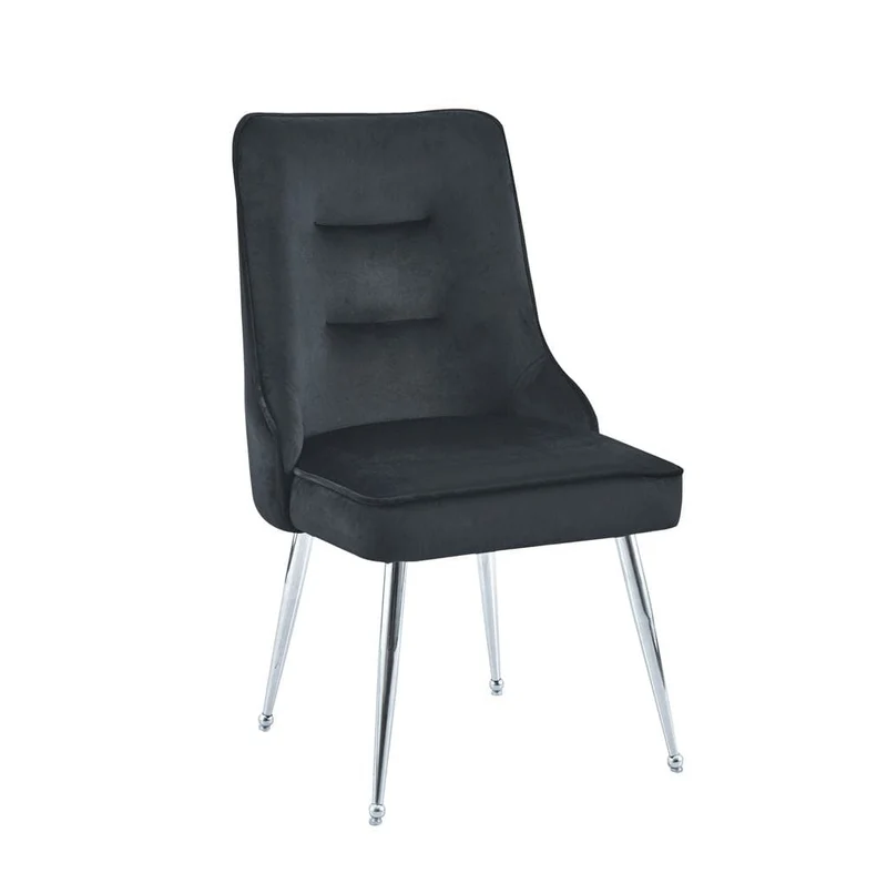 Lot de 2 chaises luxury ZIP en velours pieds chromés
