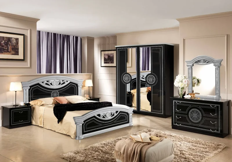 Chambre versace noir argent ROMA