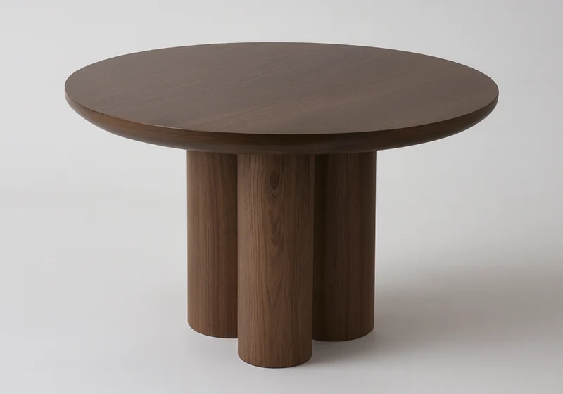 Table à manger ronde noyer - Lumia