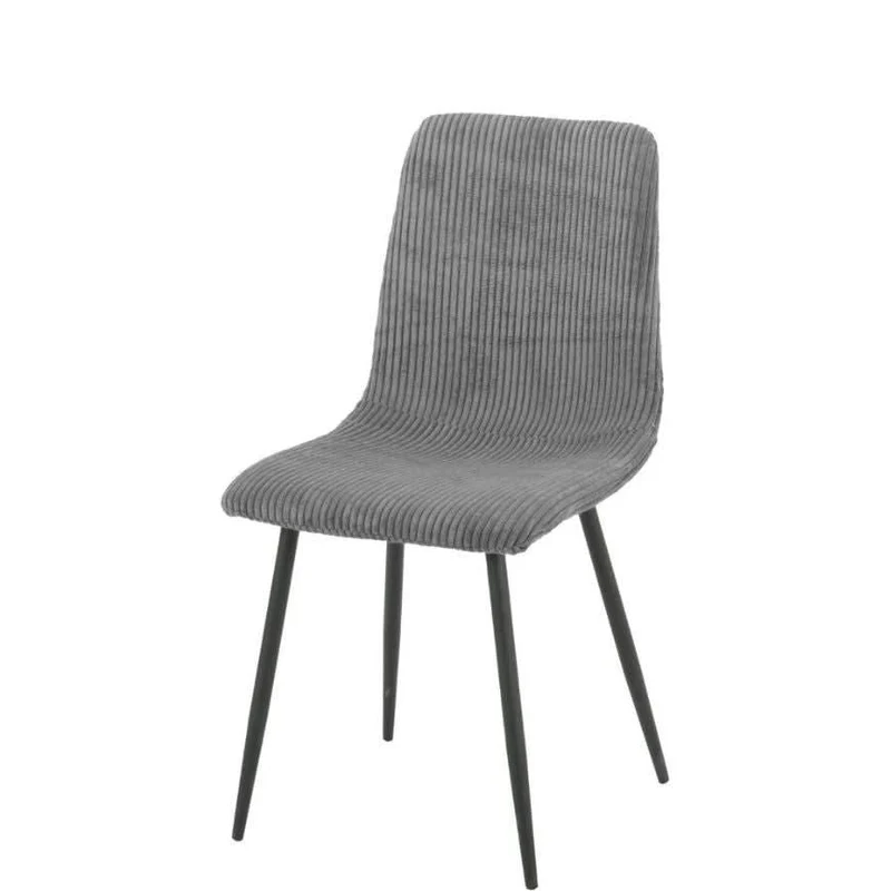 Lot de 4 chaises BOBBY pieds métal noir assise velours côtelé