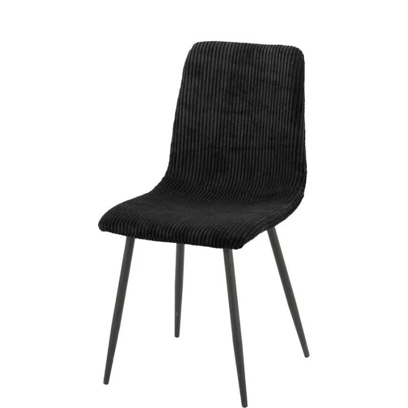Lot de 4 chaises BOBBY pieds métal noir assise velours côtelé