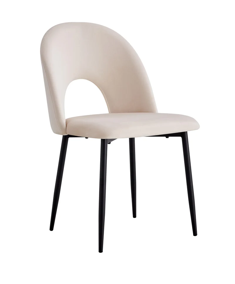 CHAISE TEDDY BEIGE PIED METAL NOIR