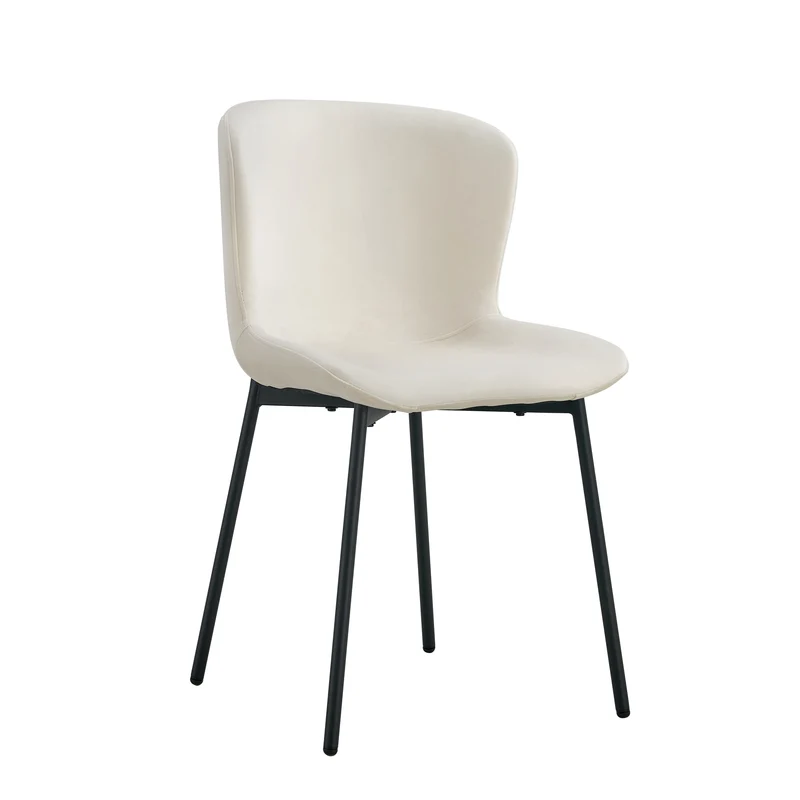 CHAISE HAILEY PIED METAL NOIR ASSISE ECRU