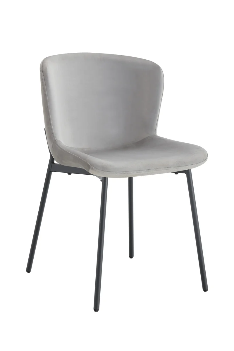 CHAISE HAILEY PIED METAL NOIR ASSISE GRIS