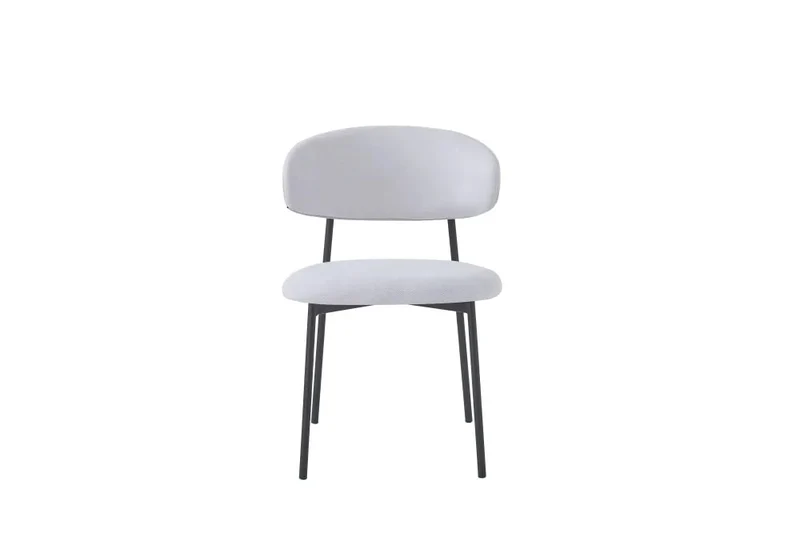 CHAISE LULU PIEDS METAL NOIR SERGE BEIGE