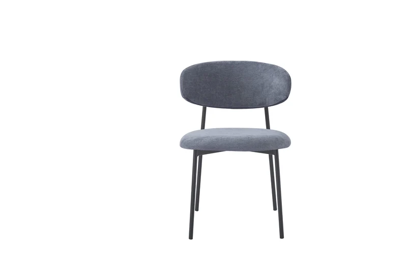 CHAISE LULU PIEDS METAL NOIR SERGE ANTHRACITE