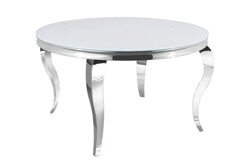 Table à manger ronde BAROQUE chrome 130x75 cm