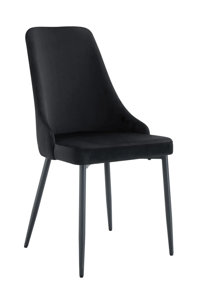 CHAISE BELIZE PIED METAL NOIR VELOURS NOIR