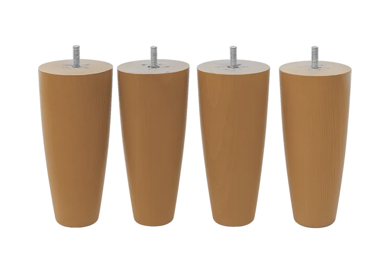 Jeu de 4 pieds coniques bois 16 cm - Arden