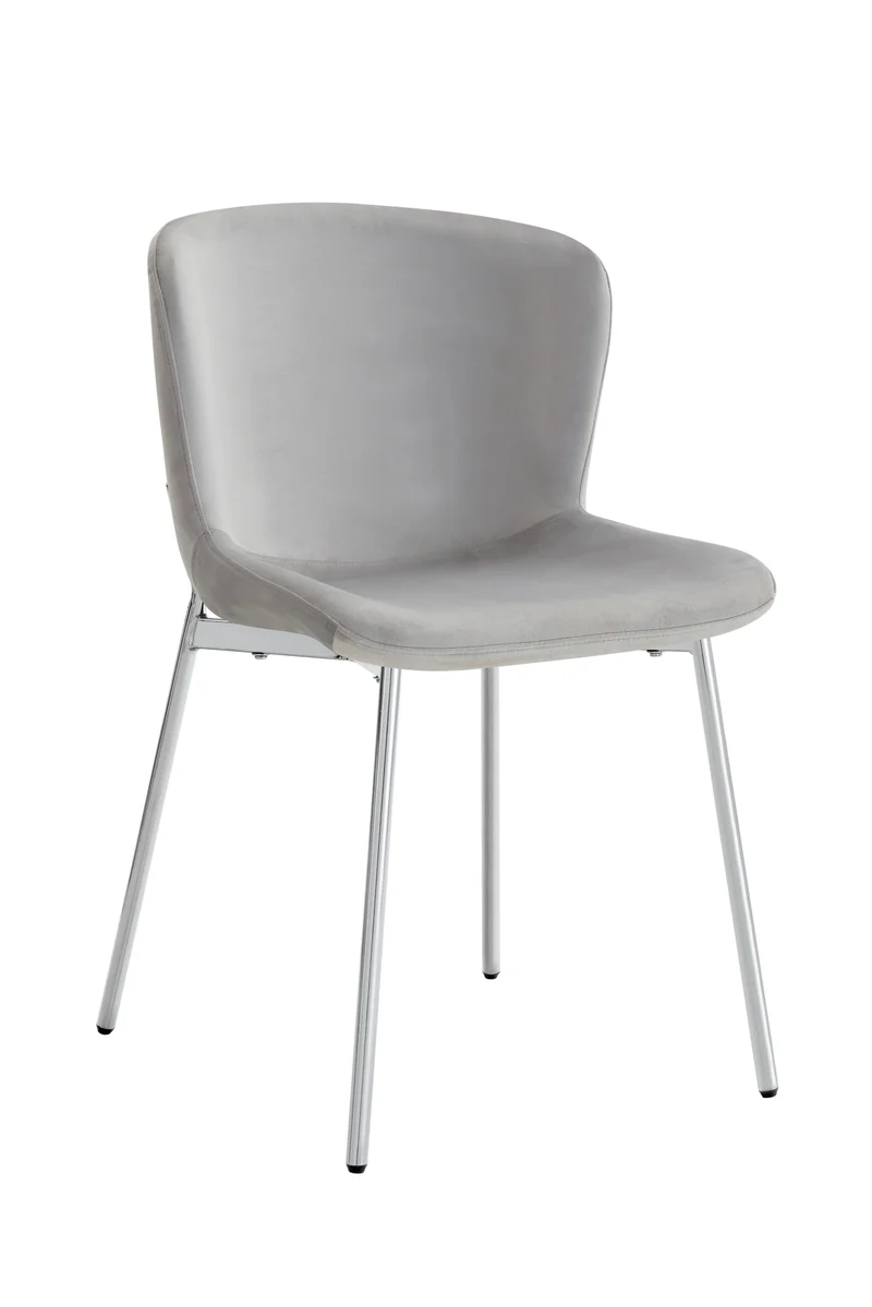 CHAISE HAILEY PIED CHROME ASSISE GRIS
