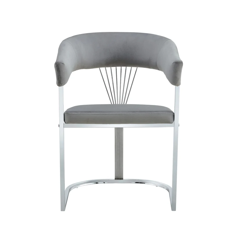 CHAISE AVEC ACCOUDOIR BRITTANY CHROME GRIS SILVER