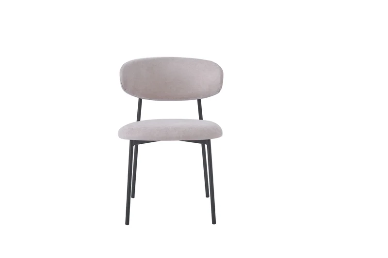 CHAISE LULU PIEDS METAL NOIR SERGE MOKA