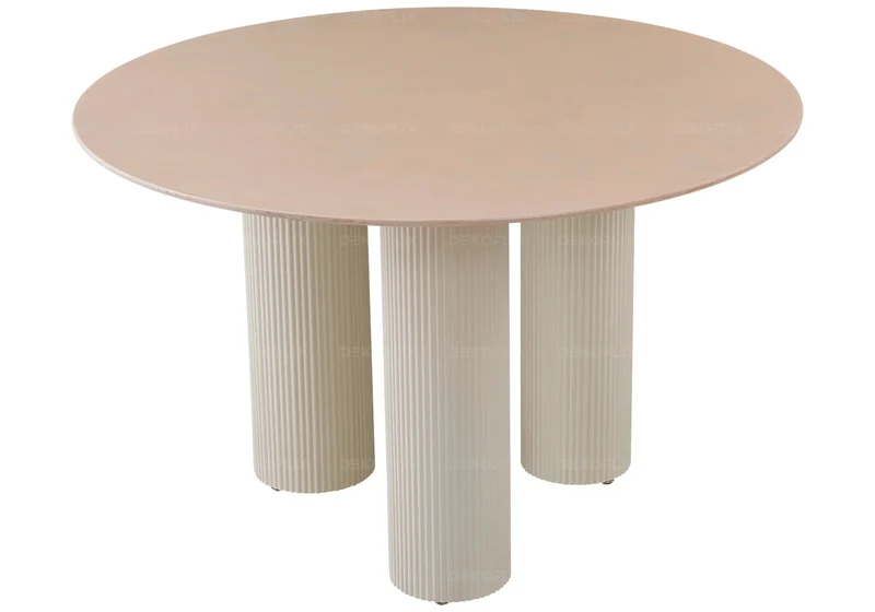Table à manger céramique beige brillant - Elio