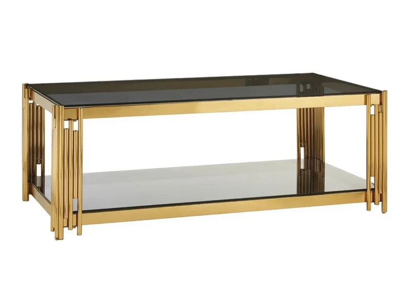 Table basse design doré noir - Eve