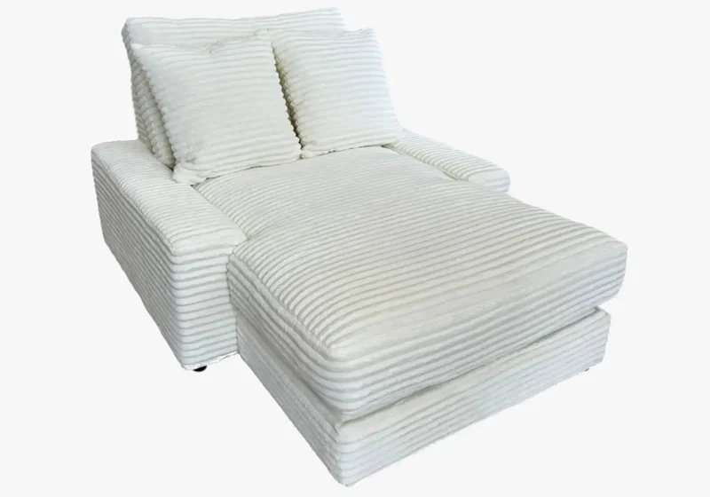 Canapé moderne tissu côtelé écru - Lino