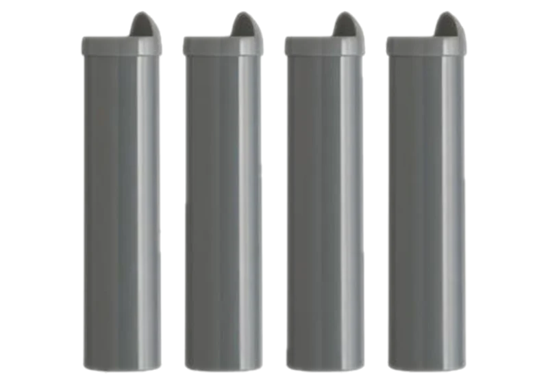 Jeu de 4 pieds en métal gris - Ebac