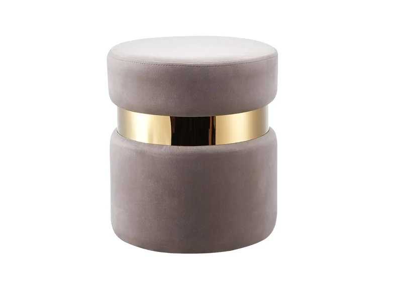 Pouf design doré velours moka - Isy