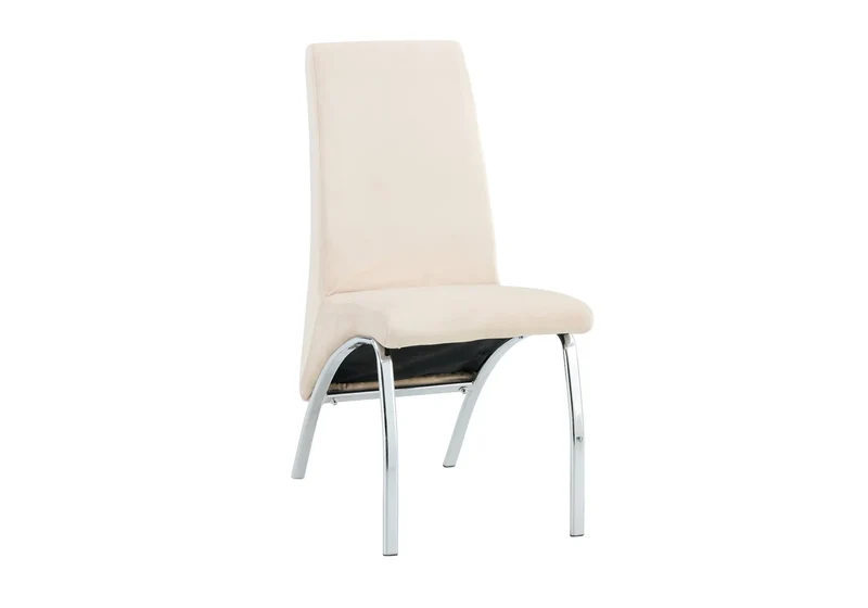 Lot 4 chaises chromé velours beige - Roy