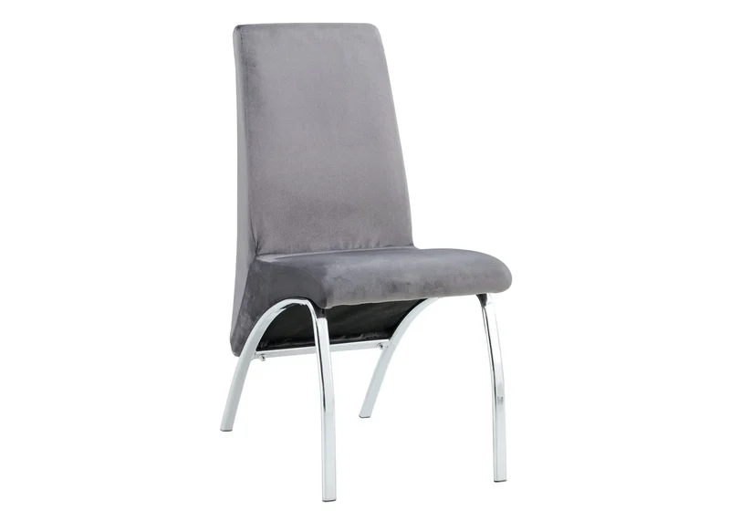 Lot 4 chaises chromé velours gris - Roy