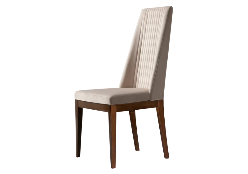 Chaise velours beige capitonnée – Eva