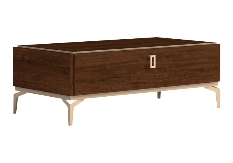 Table basse noyer avec tiroir – Eva