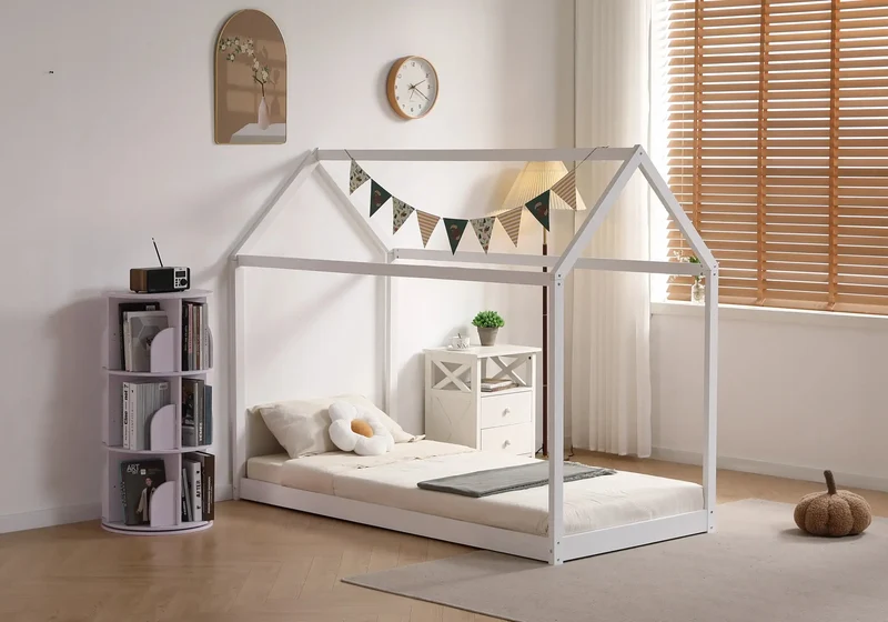Lit cabane enfant bois blanc - Erva