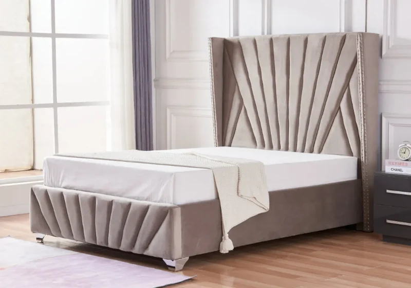 Lit king size velours moka - Diva