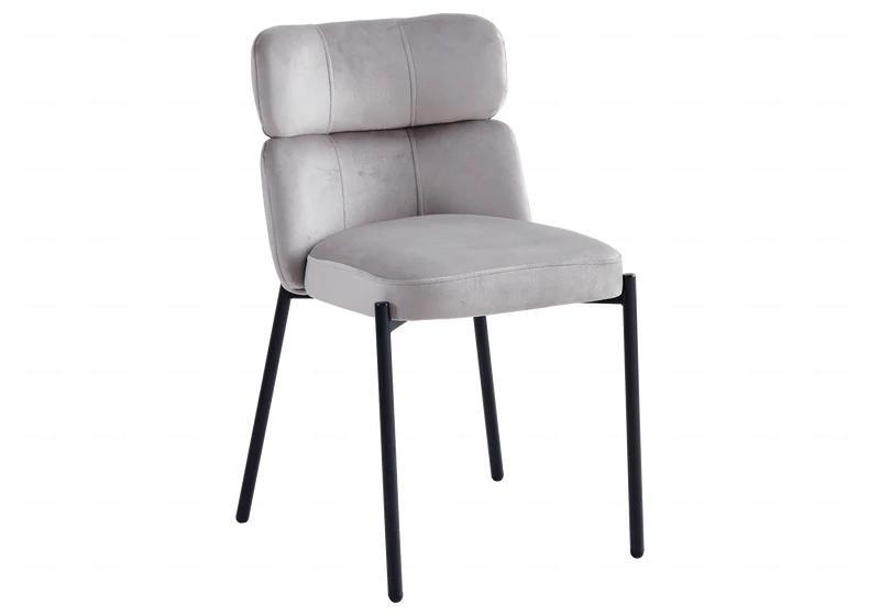 Chaises velours taupe pieds noirs - Nora x4
