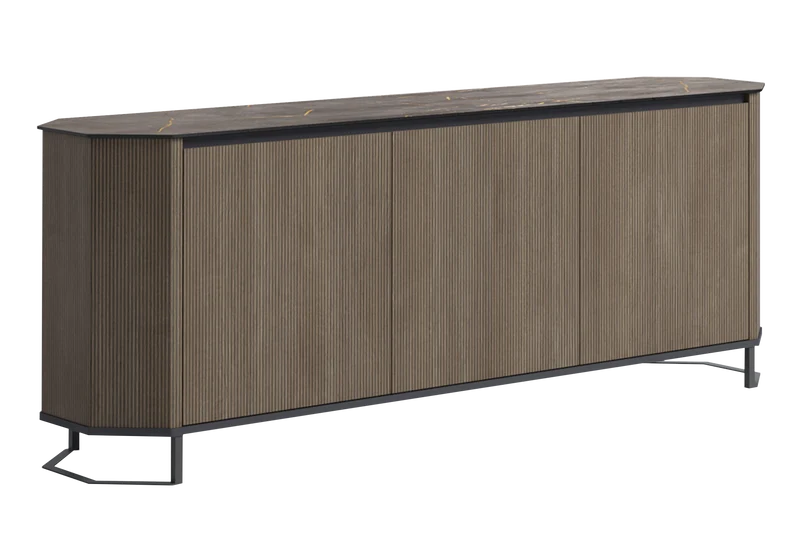 Buffet italien bois miel rainuré - Hexagon