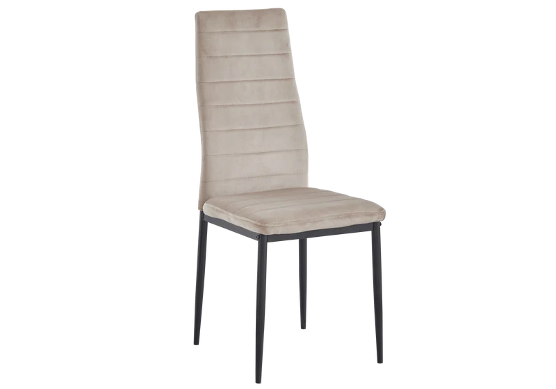 Lot de 6 chaises velours taupe noir - Alto