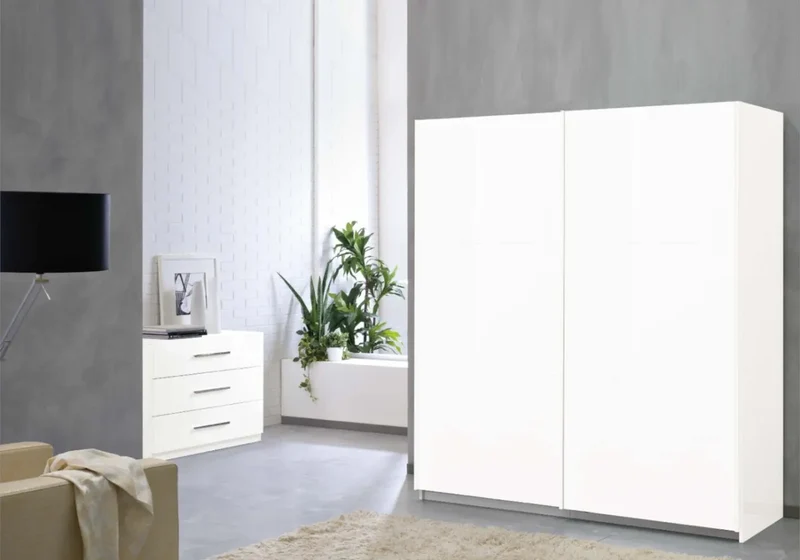 Armoire portes coulissantes laquée blanc JAZZ