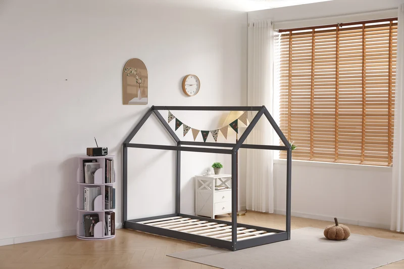 Lit cabane ROBINSON en bois 90x190 cm avec sommier intégré