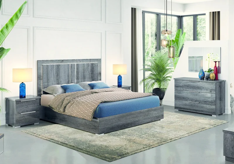 Chambre complète design bois gris foncé – LUNA